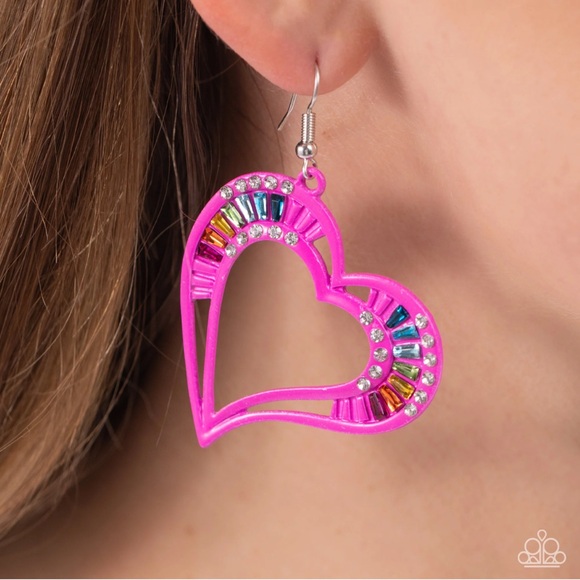 Paparazzi Jewelry - 💖💎💖 “EMBELLISHED EMERALDS” HOT PINK EARRINGS ~ PAPARAZZI❗️💖💎💖